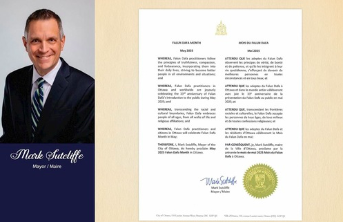 Image for article Kanada: Bürgermeister von Ottawa ruft „Falun Dafa-Monat“ aus