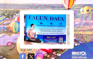 Image for article Großbritannien: Besucher des 47. Ballonfestivals in Bristol lernen Falun Dafa kennen
