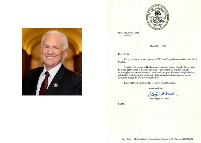 Image for article Shen Yun Performing Arts in Columbia, South Carolina: Urkunden und Glückwunschschreiben von Gouverneur, Bürgermeister und Abgeordneten