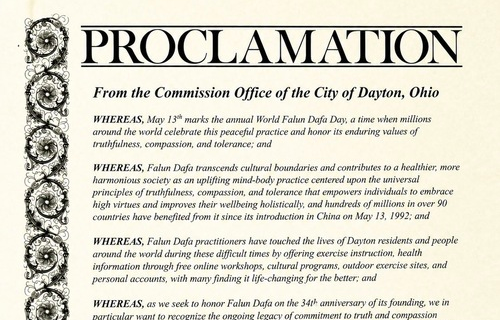 Image for article Drei Städte in Ohio erlassen Proklamationen zu Ehren des Welt-Falun-Dafa-Tages
